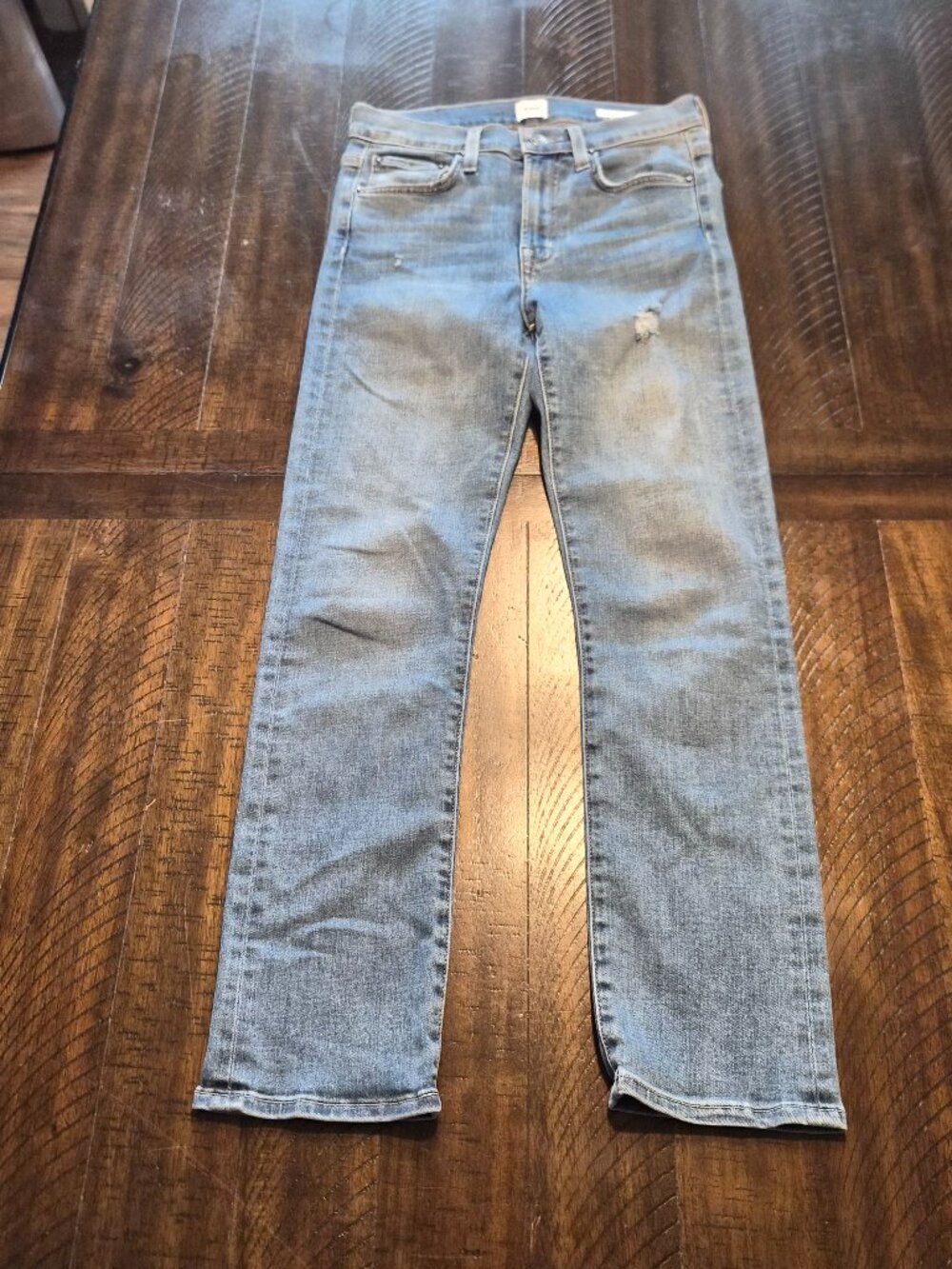EDWIN Elin Crop Straight Jeans Womens Size 24 Blue Stretch Denim Made USA G823